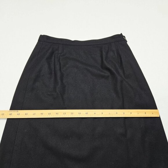 Pendleton Skirt Womens Black Vintage Size 10 Lined Back Slit Wool Button - Picture 10 of 16